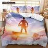 Set Copripiumino Basket Stampa 3D Pallacanestro Fuoco Freddo Luminoso Copripiumino Sportivo Per Bambini Ragazzo Ragazza Set Biancheria da Letto in Poliestere