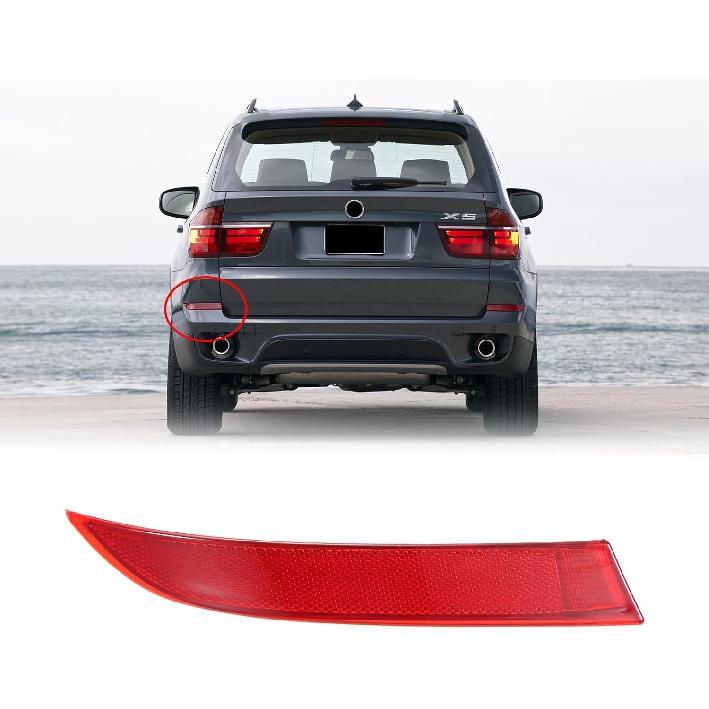 2Pcs Rear Bumper Reflector 63147240997 + 63147240998 Left Right Red Trim Compatible with BMW X5 E70 2009-2013
