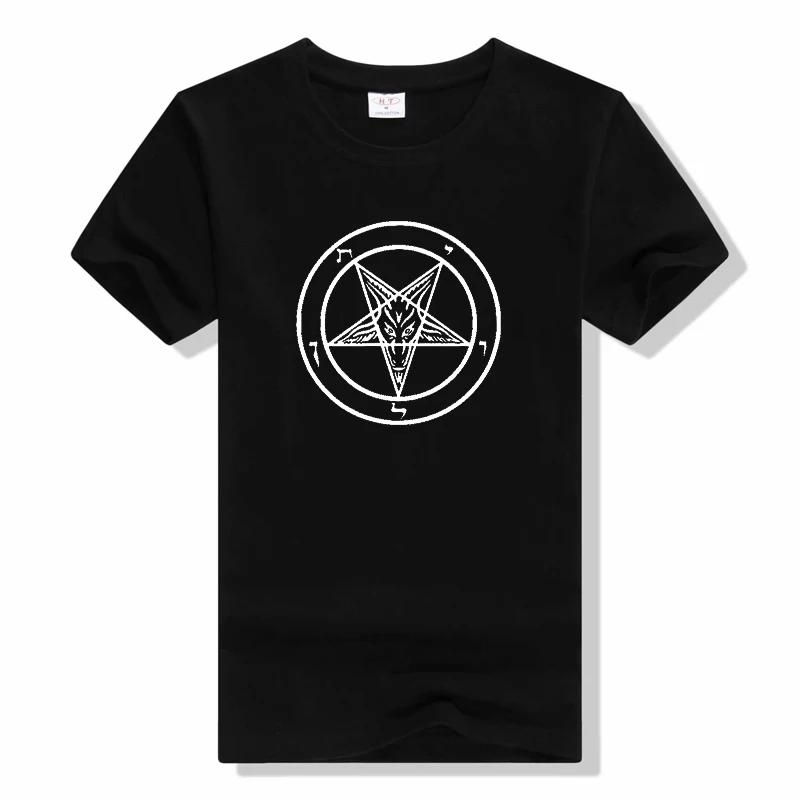 

Pentagram Gothic Occult Satan Hot sale Women T Shirt Fashion summer new o-neck tees casual short sleeve t shirt L