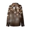 Women's Shirt With Floral Print Buttons, Long Sleeved Casual Regular Shirt Blouses Casual Plus Size Basic Tops