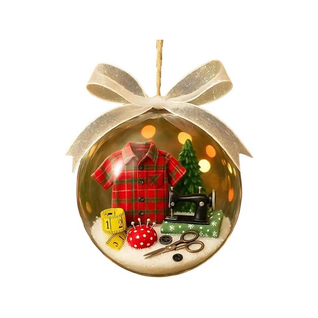 3D Clear Snowflake Christmas Ornament Ball for Holiday Sewing Decor