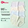Fenteng Women's 95% Cotton Antibacterial Lace Underwear 4-Pack