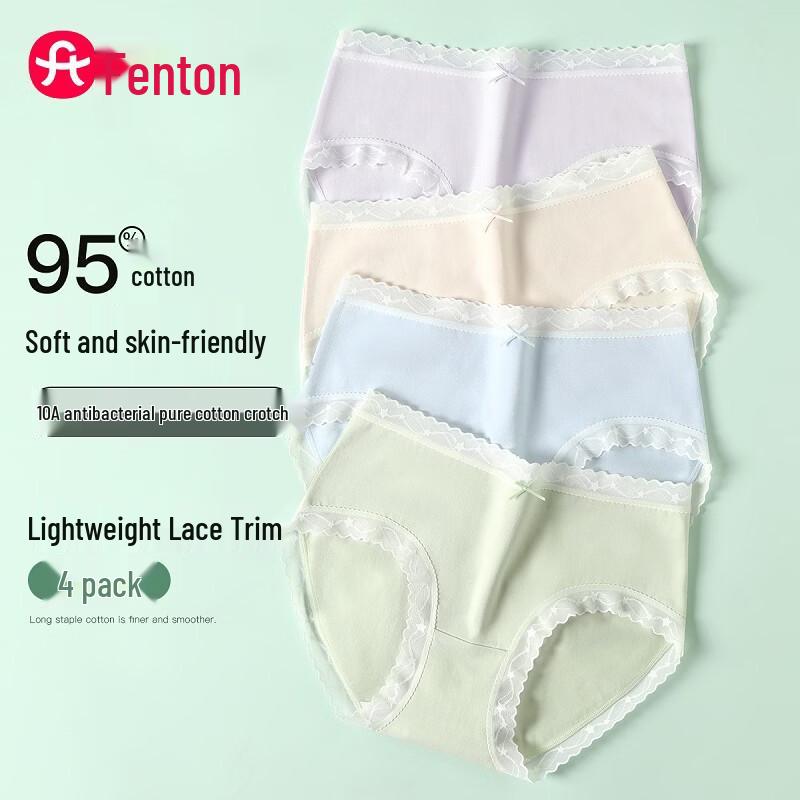 Fenteng Women s 95% Cotton Antibacterial Lace Underwear 4-Pack XXL