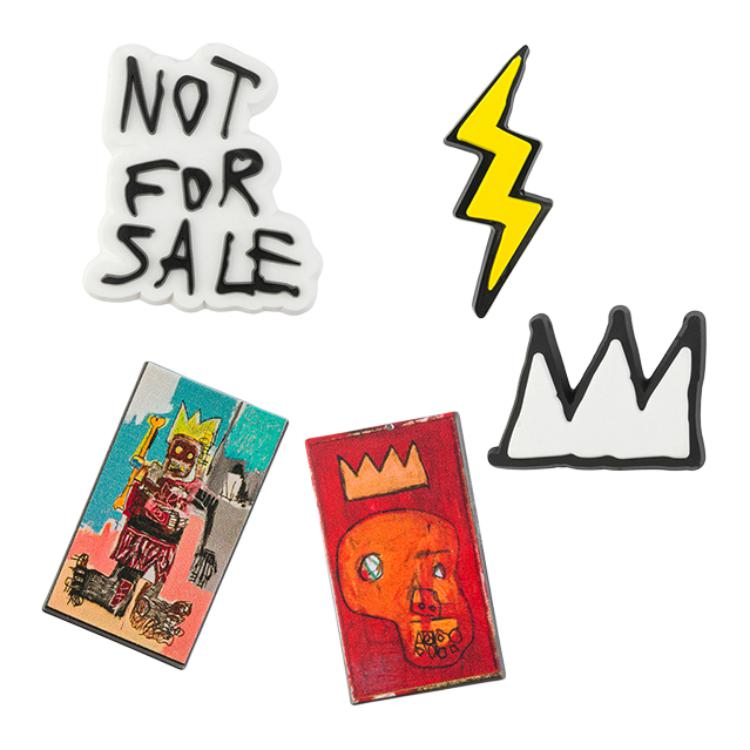 Crocs PVC ZincAlloy Shoe Accessories Unisex Basquiat Five Piece Set