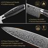 XINZUO 5-Piece Kitchen Knife Set, Damascus Steel, High Carbon Steel Chef Knife, Slicing Knife, Santoku Knife, Utility Knife, Paring Knife Set, Pakkawo