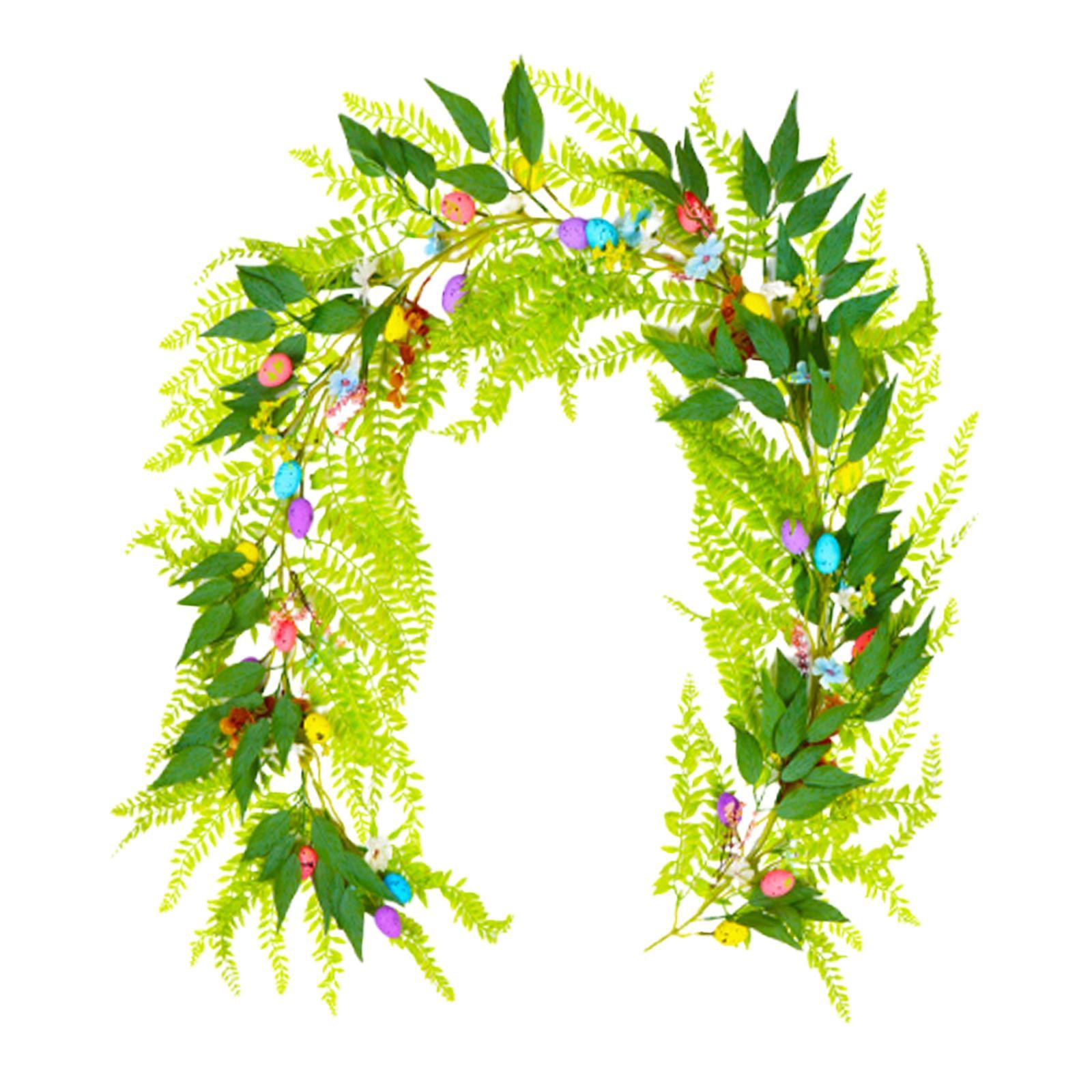 

6.23ft Easter Garland Photo Props Easter Egg Garland Hanging Ornament Home Decor for Wall Fences Hallway Desk Housewarming