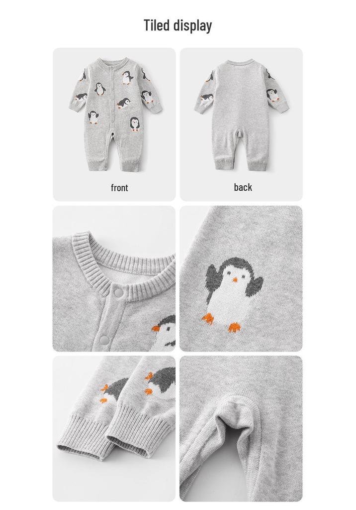 Cartoon Cotton Jumpsuit & Bodysuit Set - Two-piece Four Seasons Baby Romper