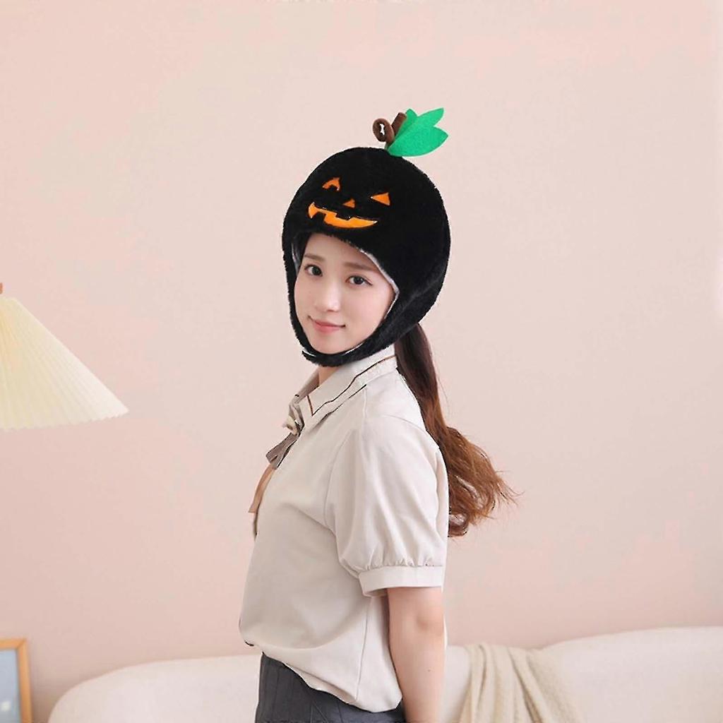 Black Pumpkin Hat Halloween Horror Party Dance Dress Up Props Cosplay Funny Pumpkin Headdress