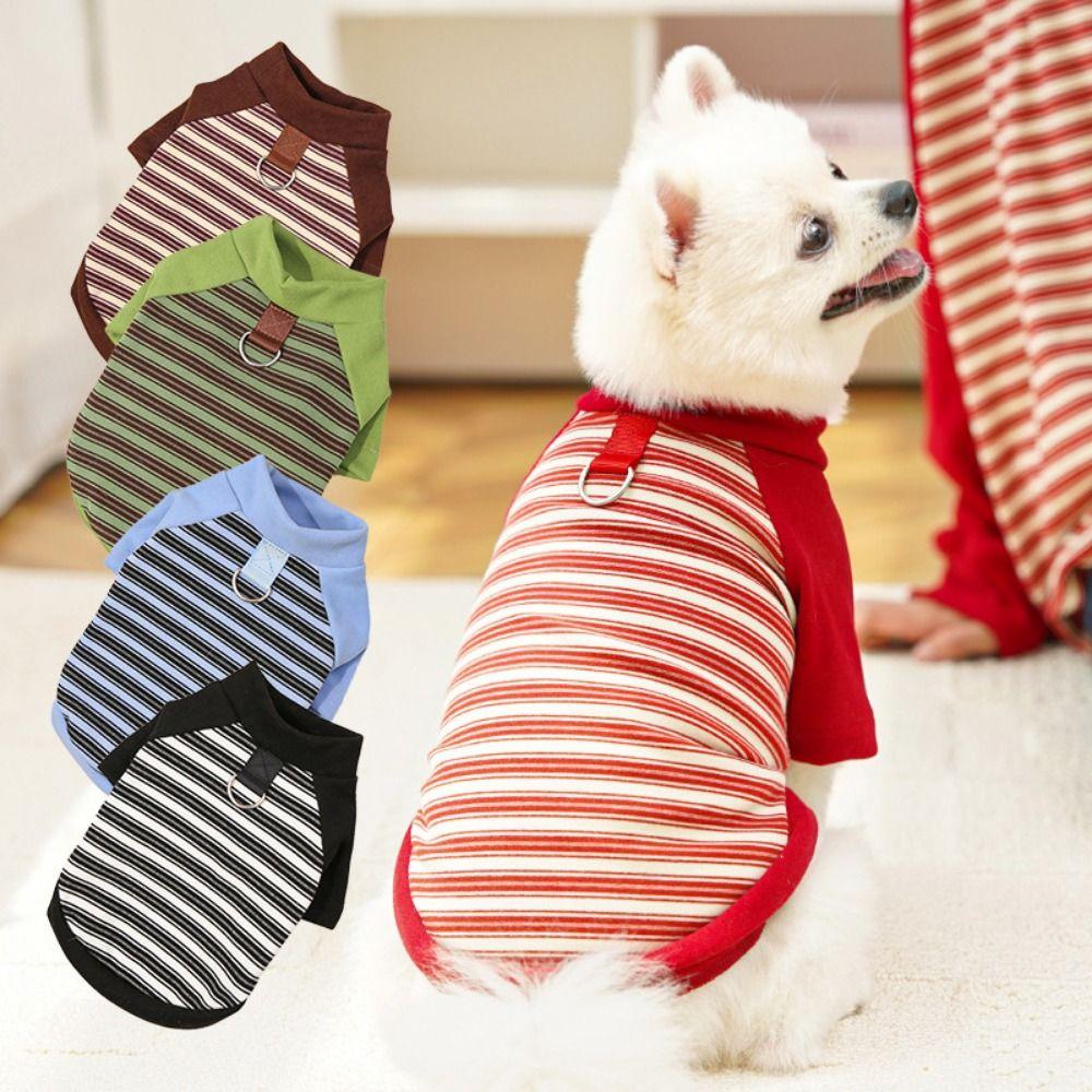 Comfortable Dog Hoodies Soft Dog Base Coat Fashion Striped Pet Clothes  Autumn and Winter