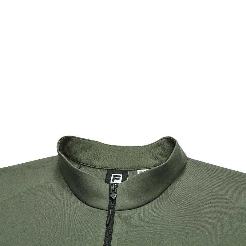 Fila Explorer High-Quality Casual Sports Comfortable Soft Knit Long Sleeve T-Shirt Men Tops Ancient-Tree-Tea-Green A11M547203FKK