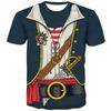 Men 3D Print Pirate Costume Graphic T Shirt Novelty Funny Tee Tops Streetwear Oversized Short Sleeve Tshirt