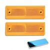 MFC PRO Safety Reflector Yellow Rectangle Sticker + Screw 150