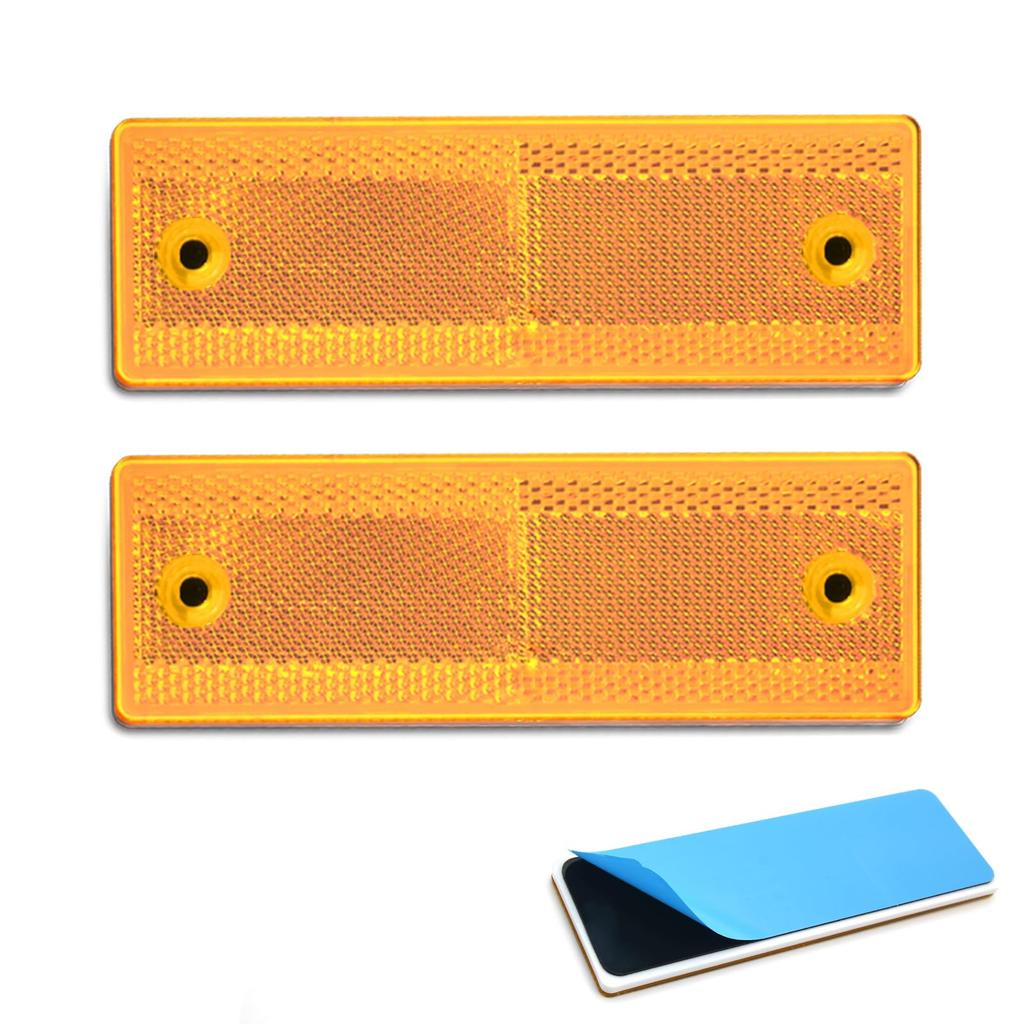 MFC PRO Safety Reflector Yellow Rectangle Sticker + Screw 150