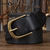 Copper Buckle Belt Men's Genuine Leather Pin Buckle Pure Cowhide Retro Versatile Korean Style Casual Belt