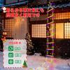 Letmy Christmas Decoration Outdoor Solar Light, Waterproof IP65, Ladder Light, Santa Included, SolarUSB Charging, 10 Lighting Modes, 1500mAh High
