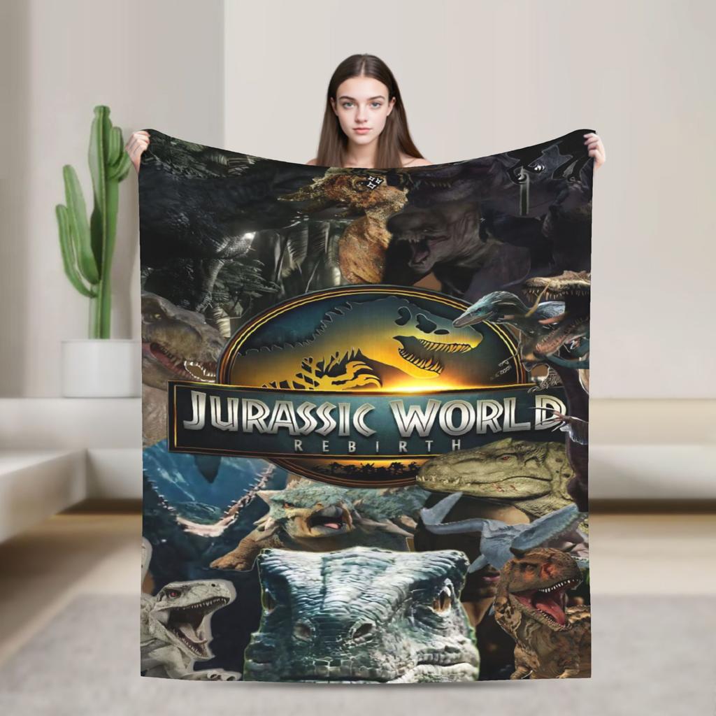 Dinosaur World Blanket Quality Super Warm Jurassics Park Throw Blanket Winter Girls Boys Living Room Fashion Bedspread