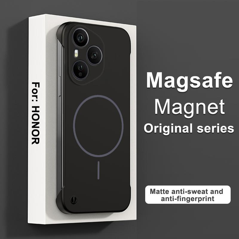 Cases For Honor 400 Pro Magnetic Frameless Shockproof Hard Case For Honor 400 400Pro Wireless Charging Matte Ultra Thin PC Cover