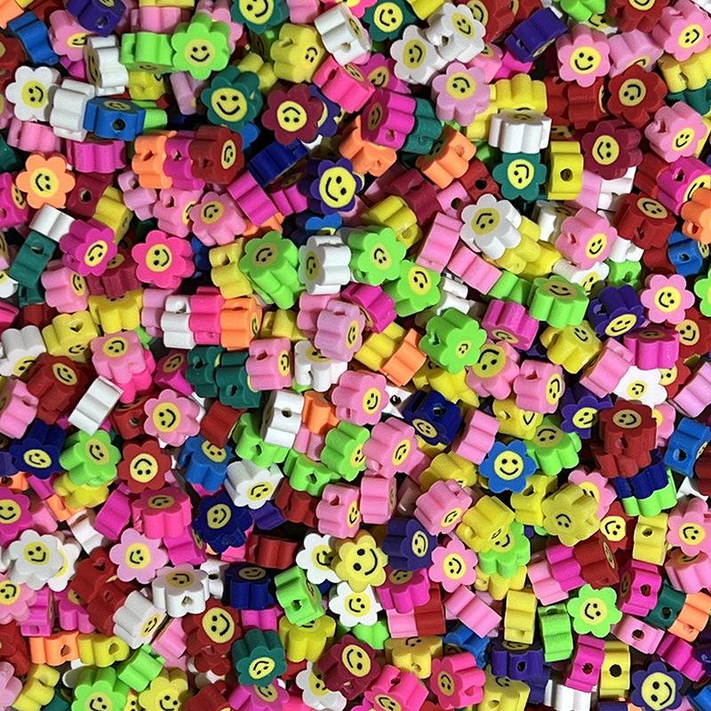 Soft Pottery Pieces Beaded Diy Mobile Phone Chain Accessories Loose Beads Smiley Face Letters Animal Fruit Mixed Soft Pottery