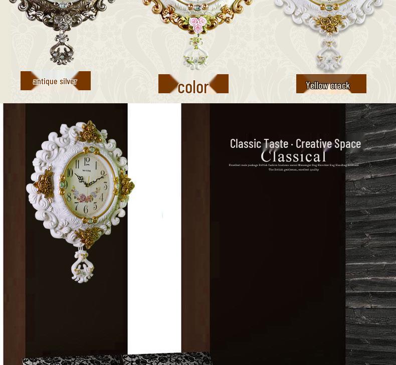 European Retro Pastoral Quartz Wall Clock for Living Room - Simple Creative Design