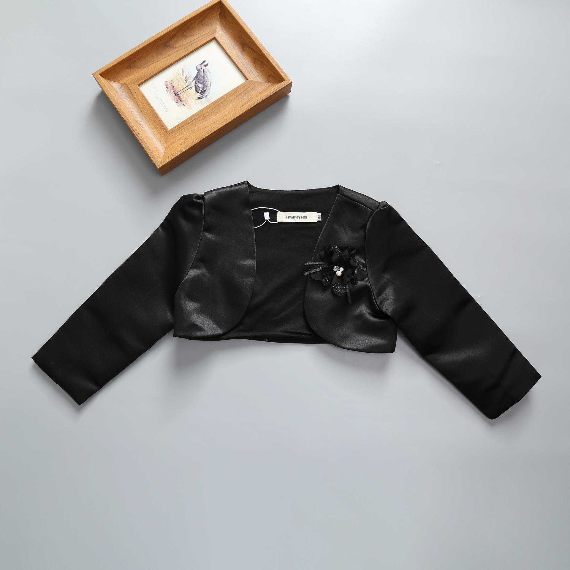 

Платье-накидка принцессы с длинными рукавами, шалью и цветочным узором для девочек 100 cm