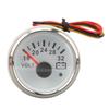 52mm Voltmeter Gauge 18V?32V White Dial Face Silver Bezel Universal Electrical Pointer Voltage