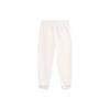 Li Ning Sports Lifestyle Series Solid Color Mid Waist Fleece Cuffed Knitted Sweatpants Women Bottoms Off-White AKLT820-2