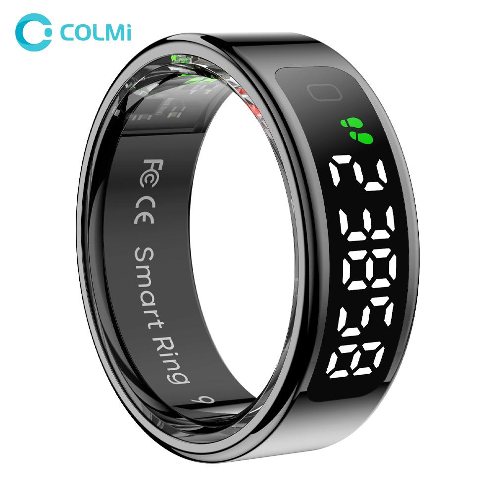 2026 COLMI R12 Smart Ring with Display Screen and Touch, Wireless Charging, Health Manager, 5 ATM Waterproof For Men Women