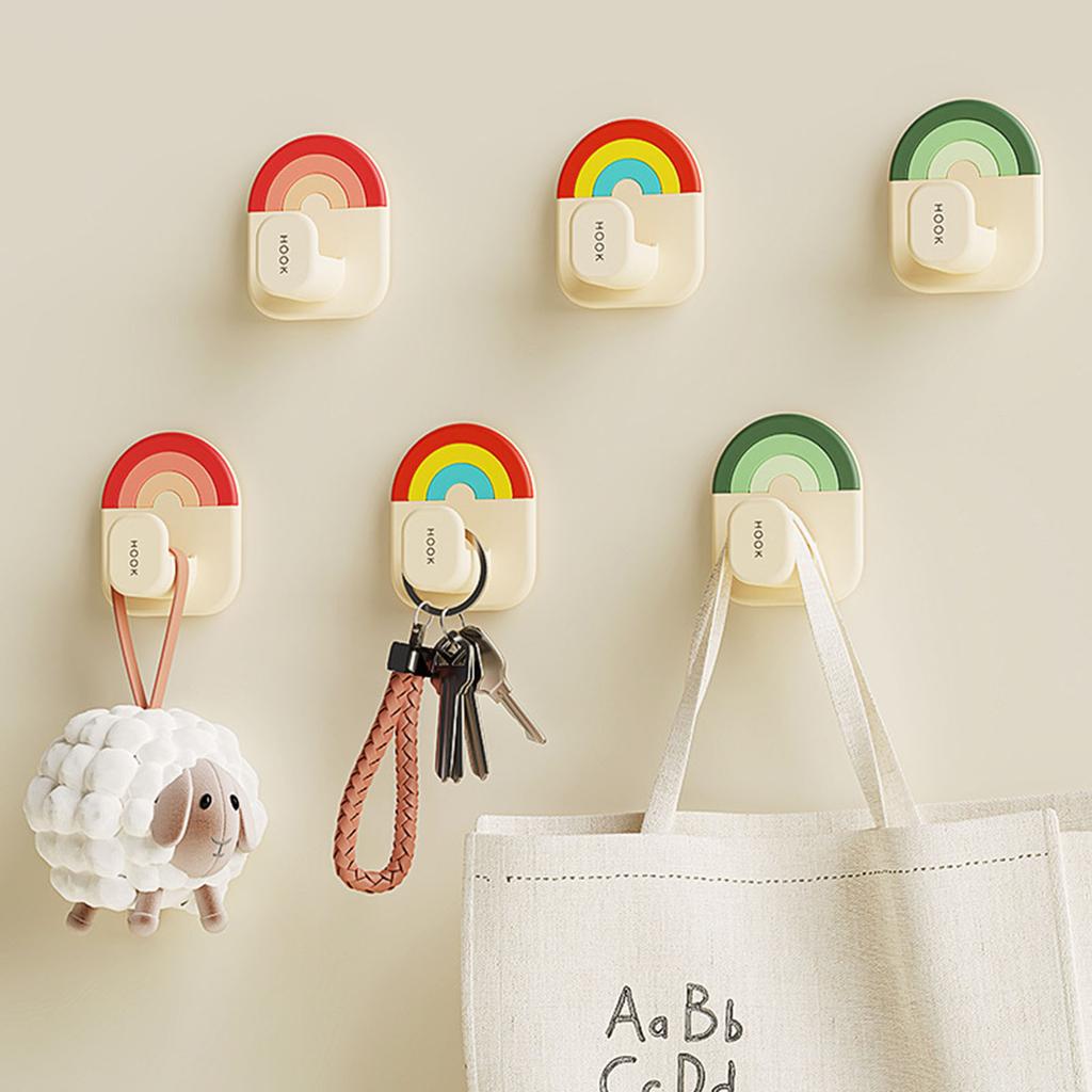 3Pcs Multicolored Wall Hooks Heavy Duty Removable Hangers for Keys Towels Bathroom Organization Accessories