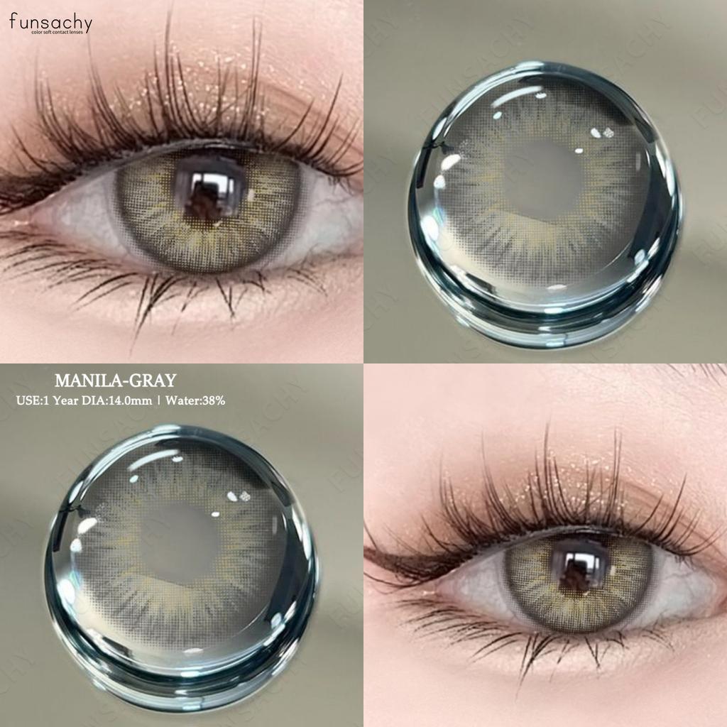 FUNSACHY 1pair Colored Contacts Lenses Fashion Blue Lense Brown Contact Colorful High Quality Lenses Makeup Contact Lens Yearly