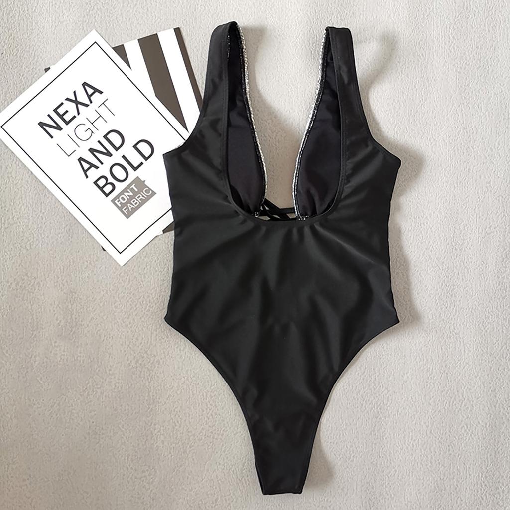 Women's One-Piece Snake Print Hot Stitching Sexy Straps With Chest Pads Without Steel Bbra Swimsuit