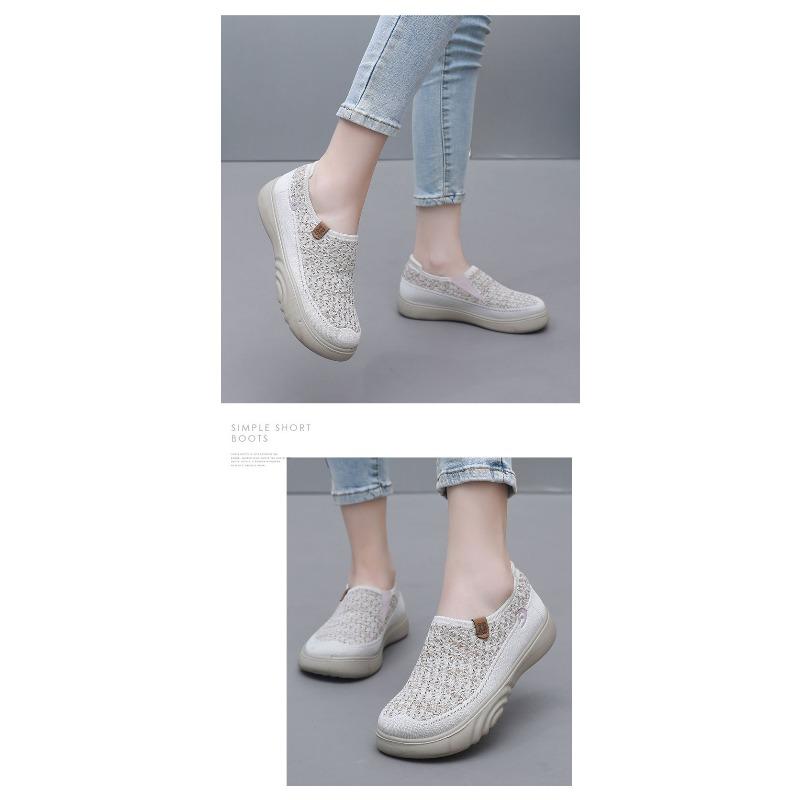 Women's Beijing Style Slip-On Cloth Shoes, Soft Sole Non-Slip Comfort Flats with Cushioned Insole, Breathable Casual Walking Shoes for Women