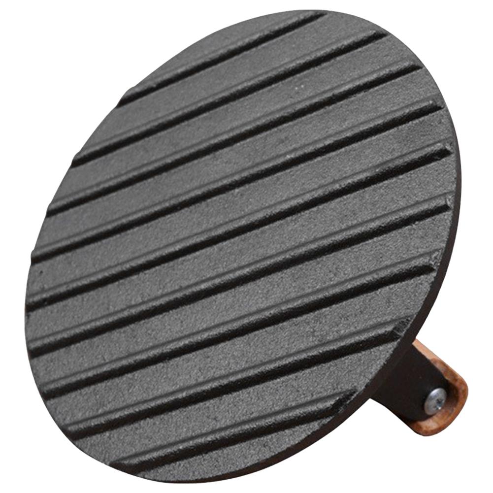Cast Iron Round Heavy-Duty Steak Burger Press with Wooden Handle Kitchen Heavy Flat Steak Bacon Beef Press Hamburger Meat Press