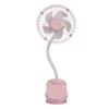 Mini Clip Fan Quiet Portable Night Light Fan USB Rechargeable Fan