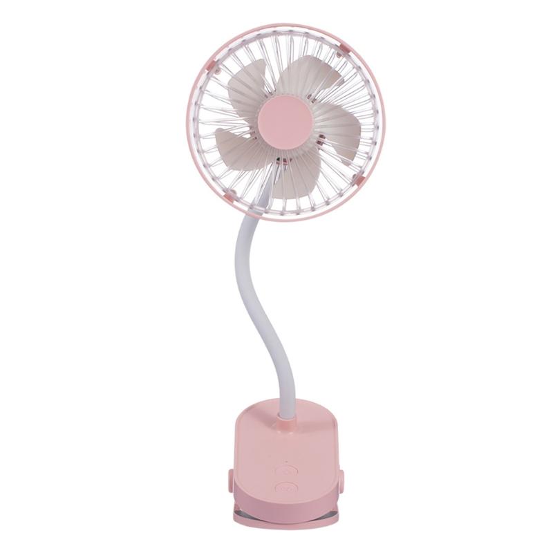 Mini Clip Fan Quiet Portable Night Light Fan USB Rechargeable Fan