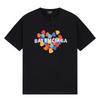 BALENCIAGA Sommer Neuankunft Baumwolle Bedrucktes Rundhals-Kurzarm-T-Shirt Schwarz F168