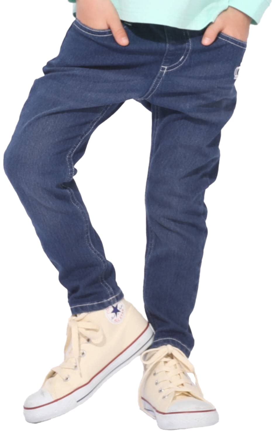 

Одежда для мальчиков и девочек, милые детские эластичные узкие брюки 90 см 02 индиго деним 6235K [Babydoll] для детей