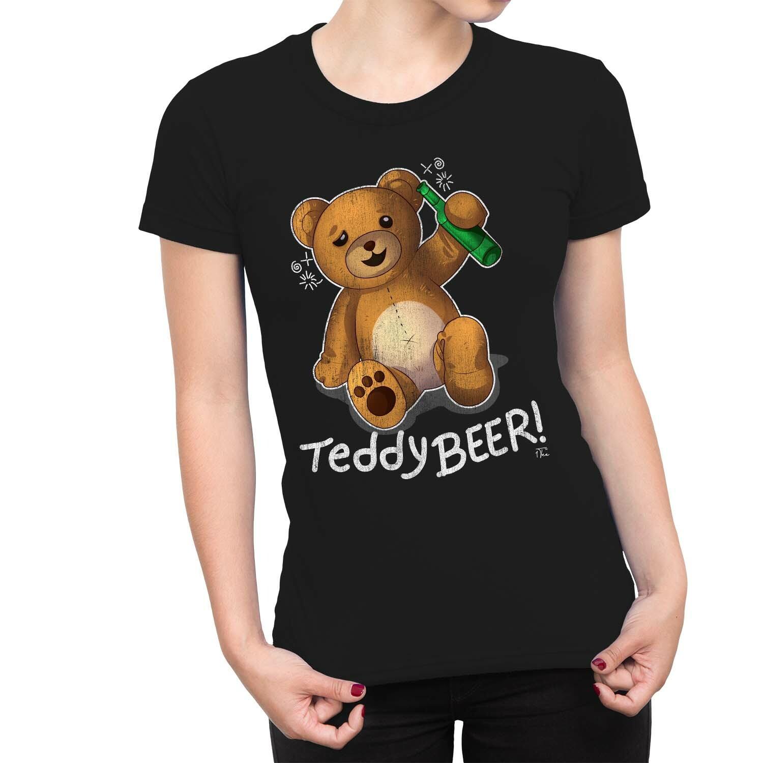 1Tee Womens Teddy Beer T-Shirt L