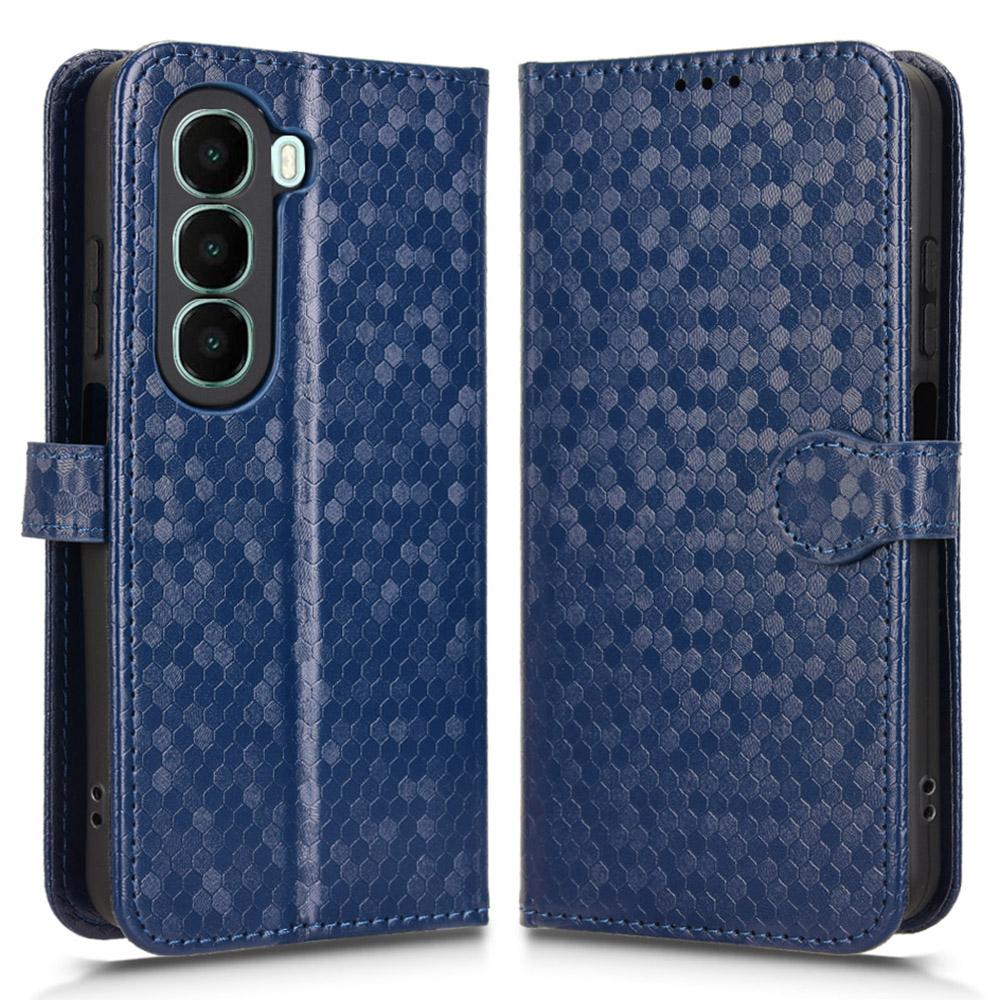For itel A95 5G Wallet Case Dot Pattern Imprint PU Leather Phone Cover with Wrist Strap