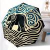 1pc Elephant Waves Automatic Folding Exquisite Umbrella Portable Collapsible Design, 8-Rib Iron Frame, Durable Fabric162