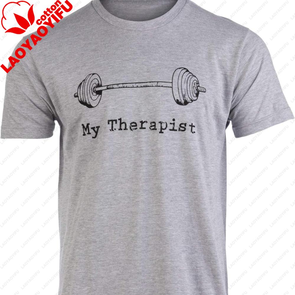 My Therapist (Barbell) Funny Workout Working Out Weight Lifting Lifter Joke Man TShirt Oversized Shirt Men Clothing Streetwear