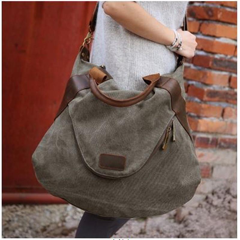 Premium Quality Large Pocket Casual Women's Shoulder Cross Body Handbag With Canvas Leather Material
