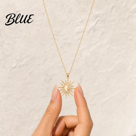 Wear-resistant Necklace Gold Plated Sun for Women Moon Temperament Enhancing