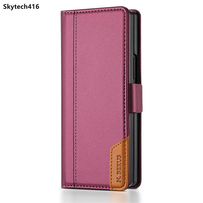 For Samsung Galaxy Z Fold 3 4 5 6 7 Leather Case Flip High Quality Card Slot Bracket Wallet Cover Casing