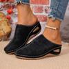 Plus Size Shoes for Women 36-42 Winter Fashion Women Slip on Short Plush Warm Comfortable Platform Wedges Non-slip Slippers Flat
