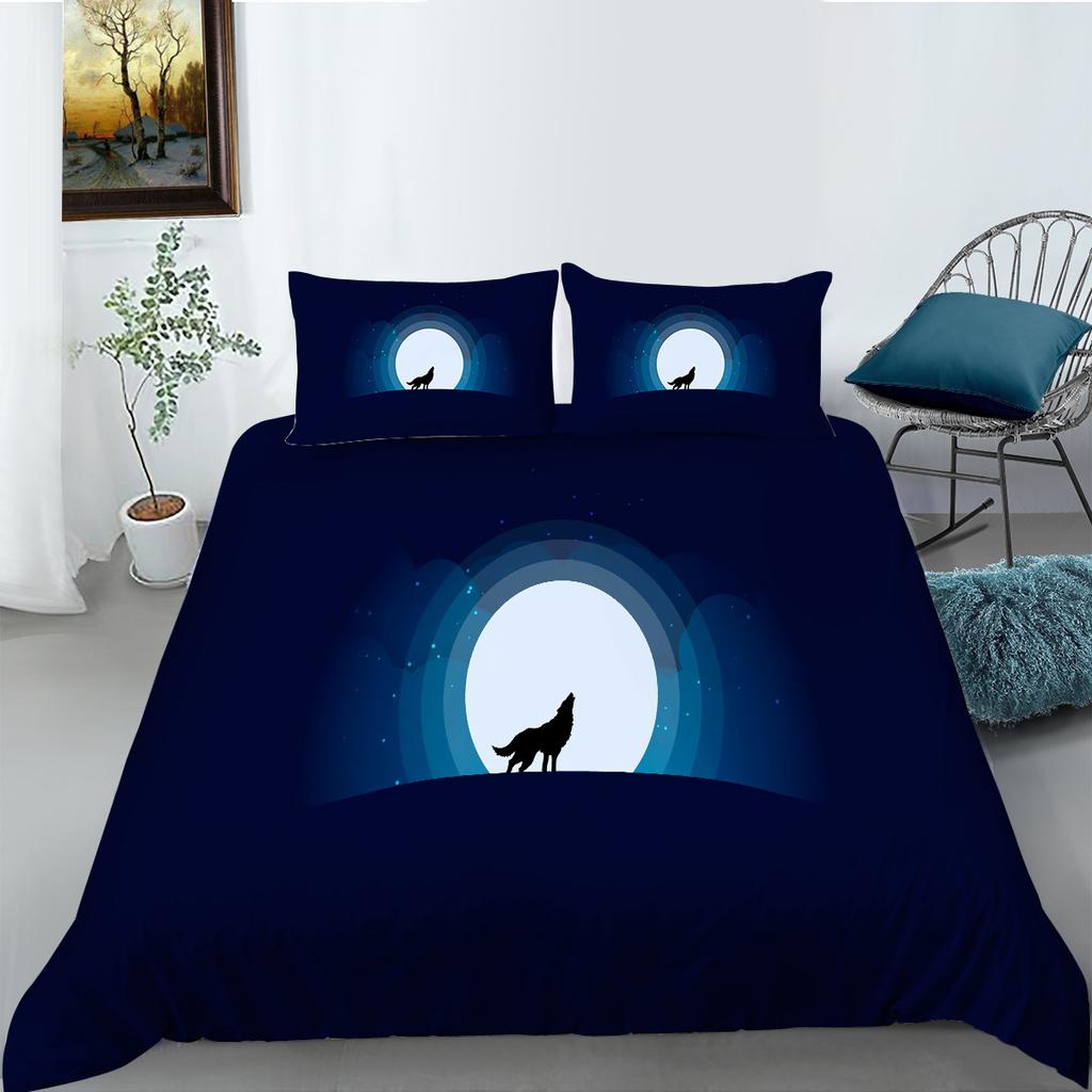 Fashion Wolf Digital Printing Bedding Two Or Three-Piece Set