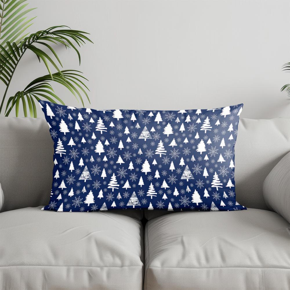 Home Decor Christmas Trees & Snowflakes Pillow Suitable For Sofa Bedroom Car Pillow Cover Cushion Rectangular Back Cushion