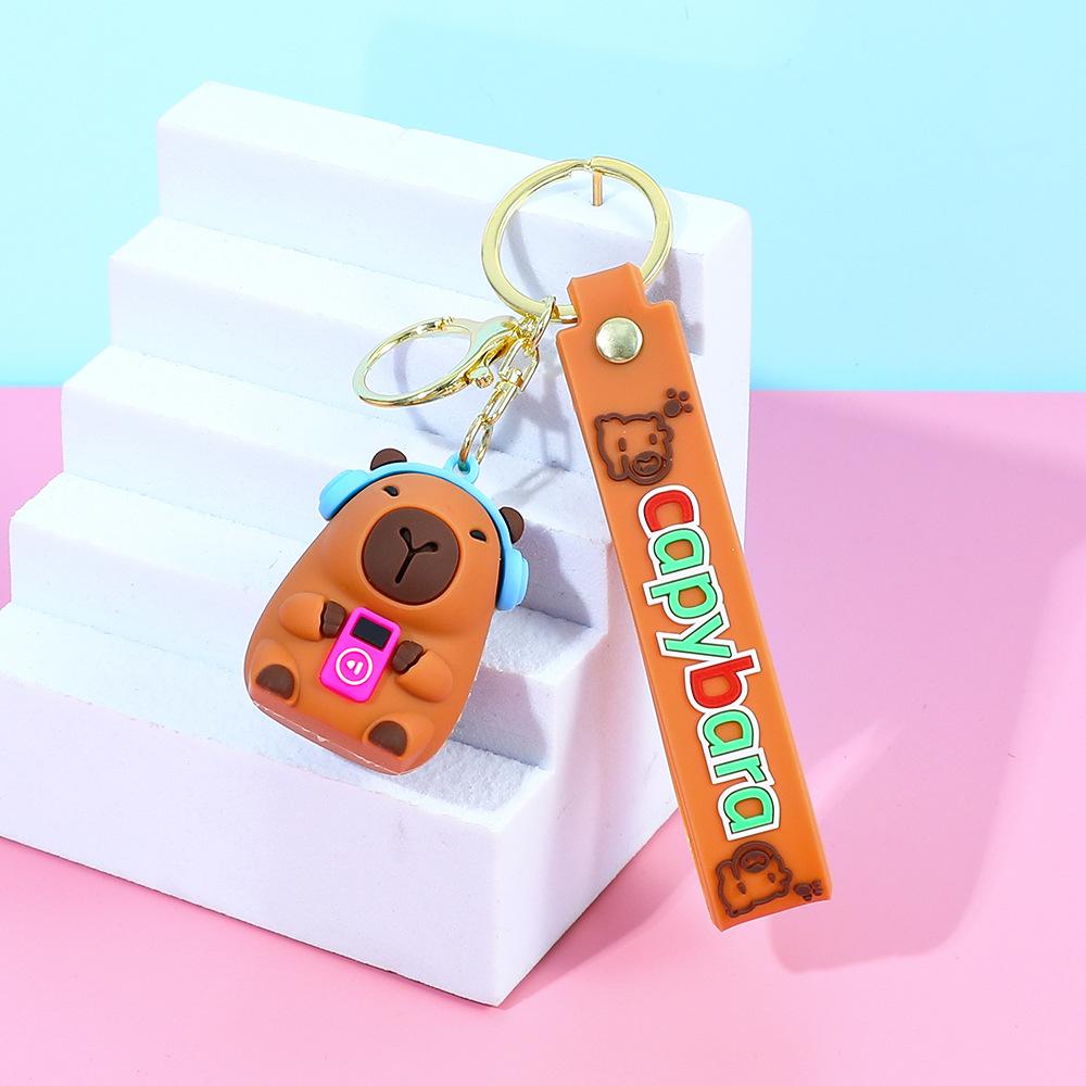 Creative Cute Capybara Keychains For Car Keychain Anime Cartoon Capibala Pendant Women Doll Keyring Charm Holiday Gifts Jewelry