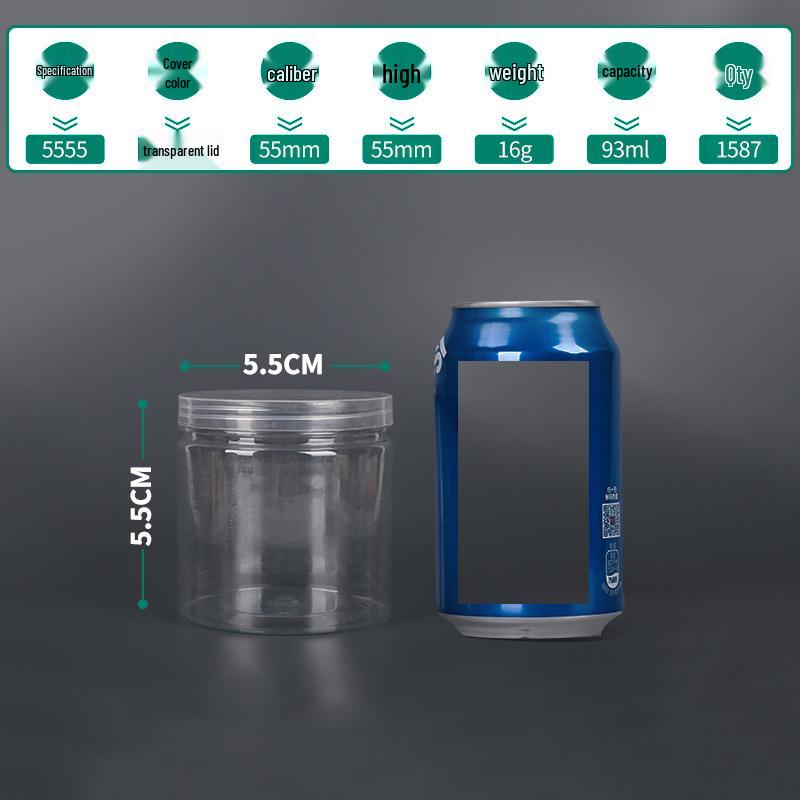 Transparent PET Airtight Plastic Snack Jar