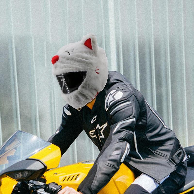 Motorcycle Funny Cartoon Plush Helmets Protective Motorcycle Helmets Covers Full Face Covers For Creative Helmets Parties