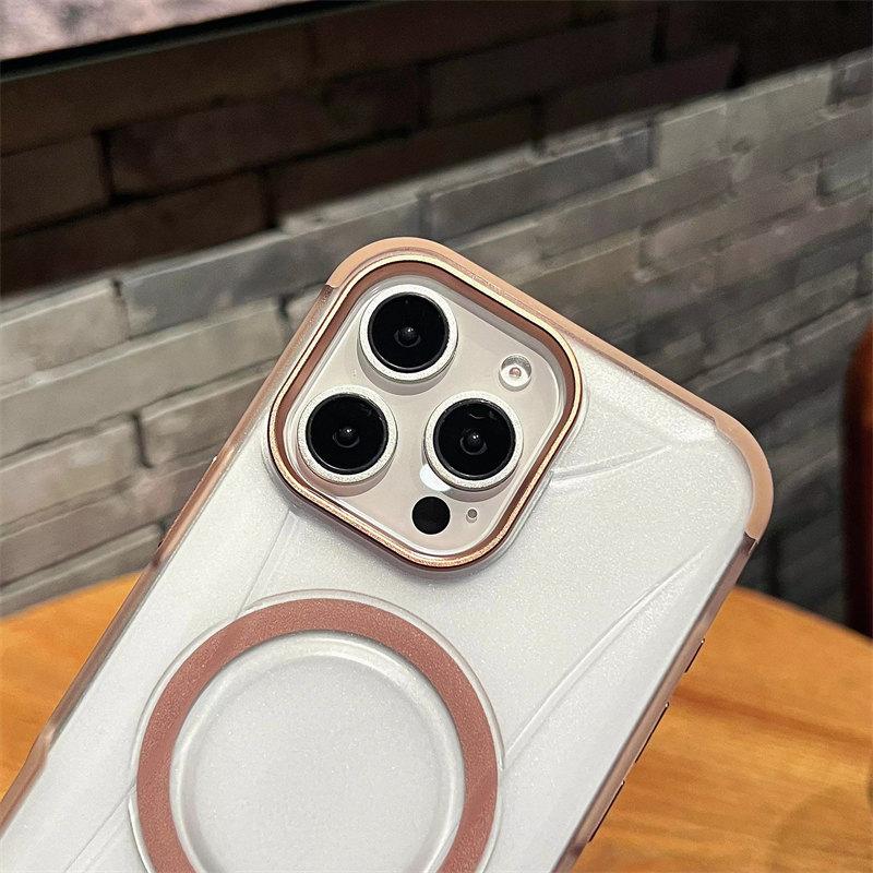 Luxurious Titanium Color Magnetic Phone Case For Iphone 16 Plus 16 15 14 13 Pro Max Premium Anti-drop and Anti-Collision Phone Case
